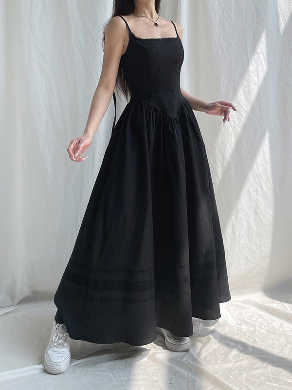 Goth Strap Maxi Dress - Vedlit