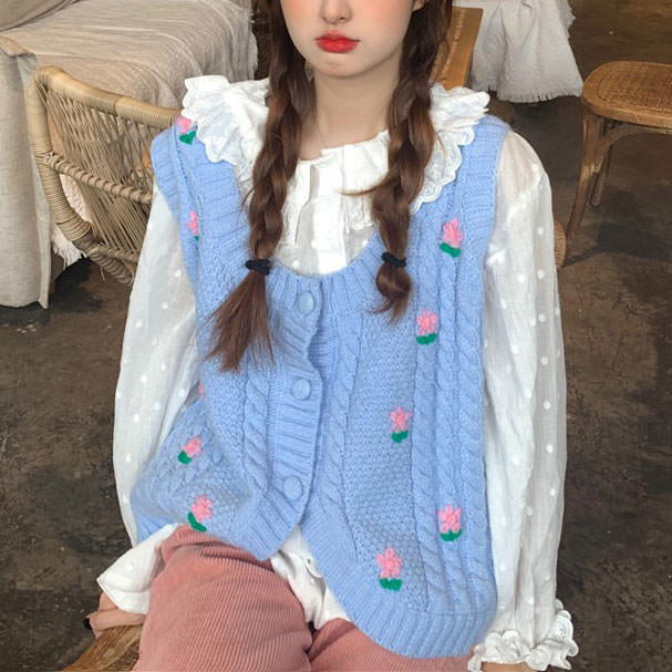 Grandmacore Knit Vest - Vedlit