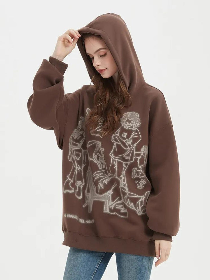 Graphic Printed Hoodie - Vedlit