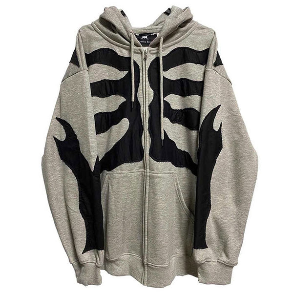 Grey Skeleton Hoodie - Vedlit