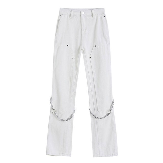 Grunge Aesthetic Chain Jeans - Vedlit