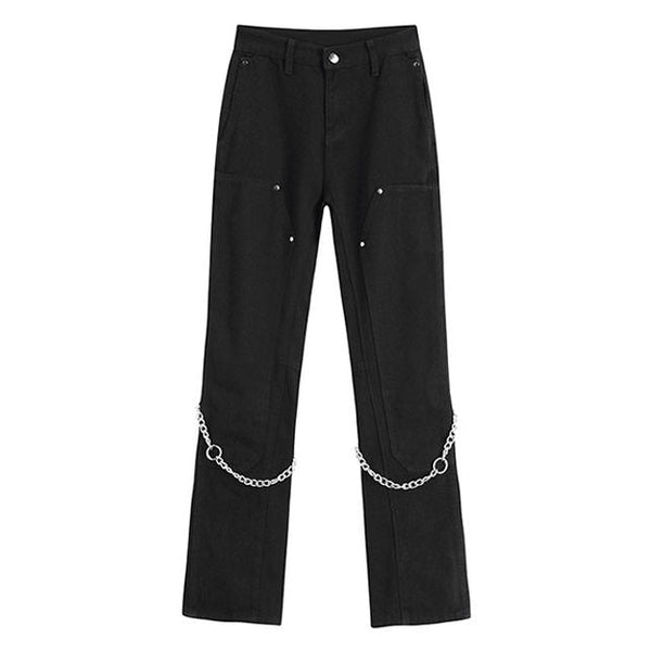 Grunge Aesthetic Chain Jeans - Vedlit