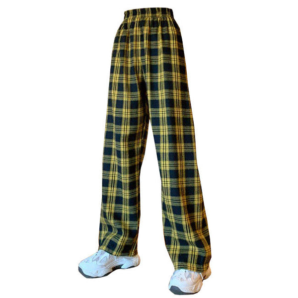 Grunge Aesthetic Plaid Pants - Vedlit