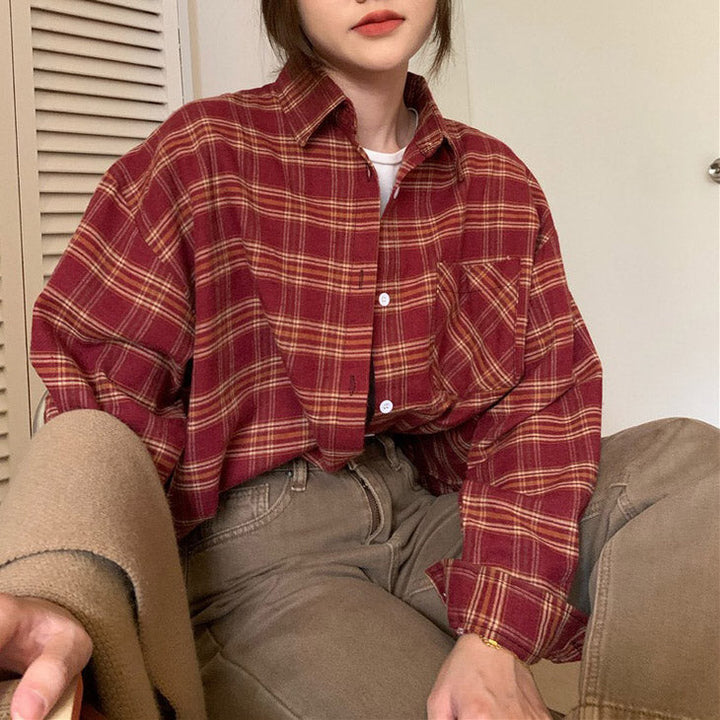 Grunge Aesthetic Plaid Shirt - Vedlit