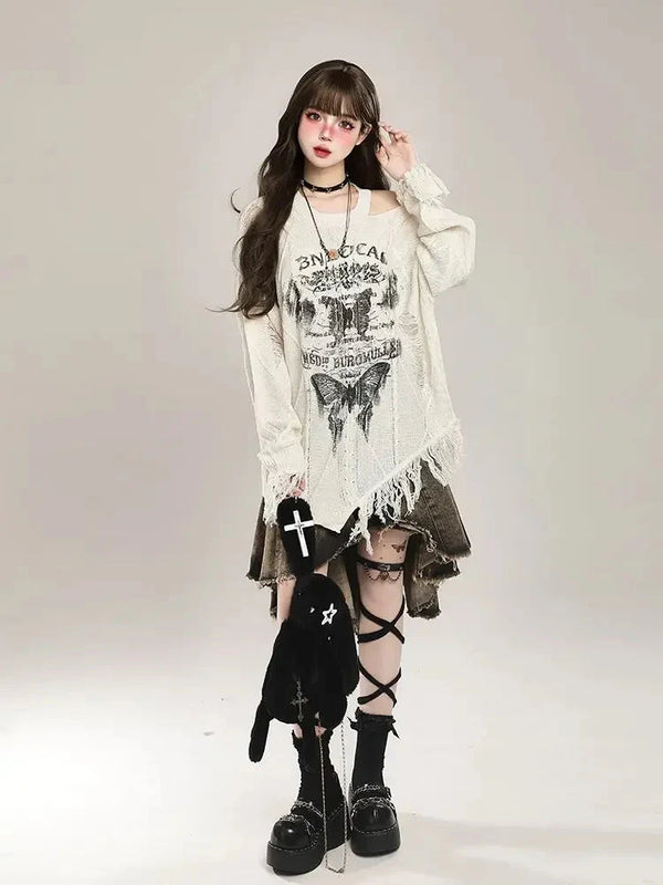 Grunge Butterfly Sweater - Vedlit