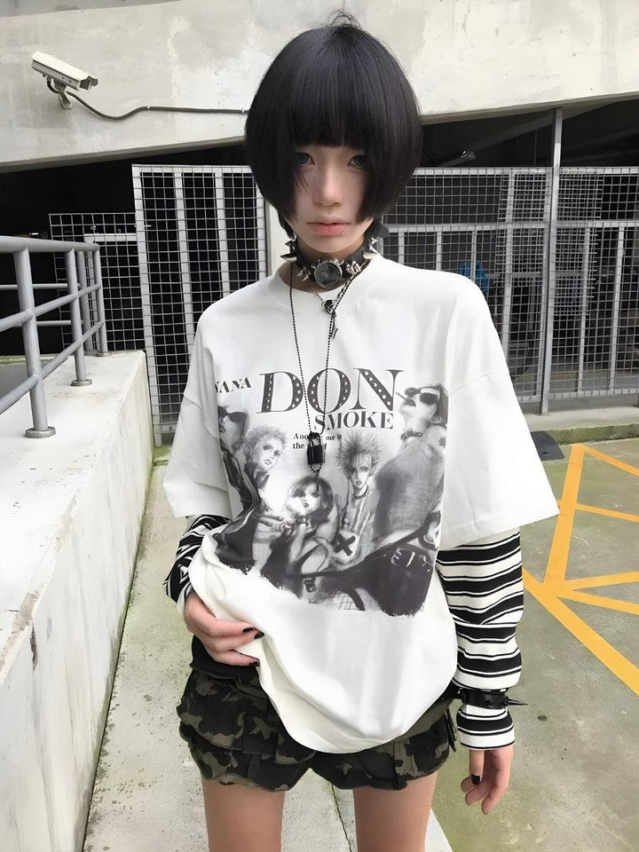 Grunge Don't Smoke Layered Top - Vedlit