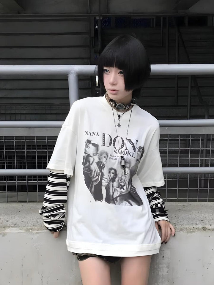 Grunge Don't Smoke Layered Top - Vedlit