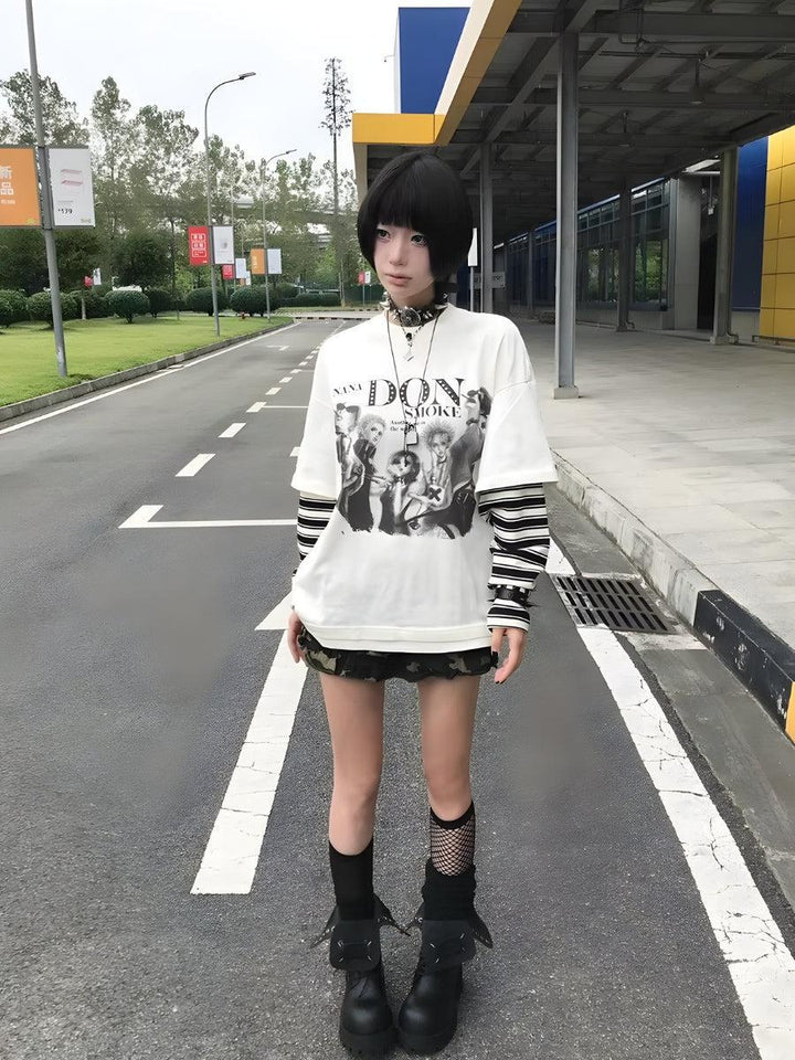 Grunge Don't Smoke Layered Top - Vedlit