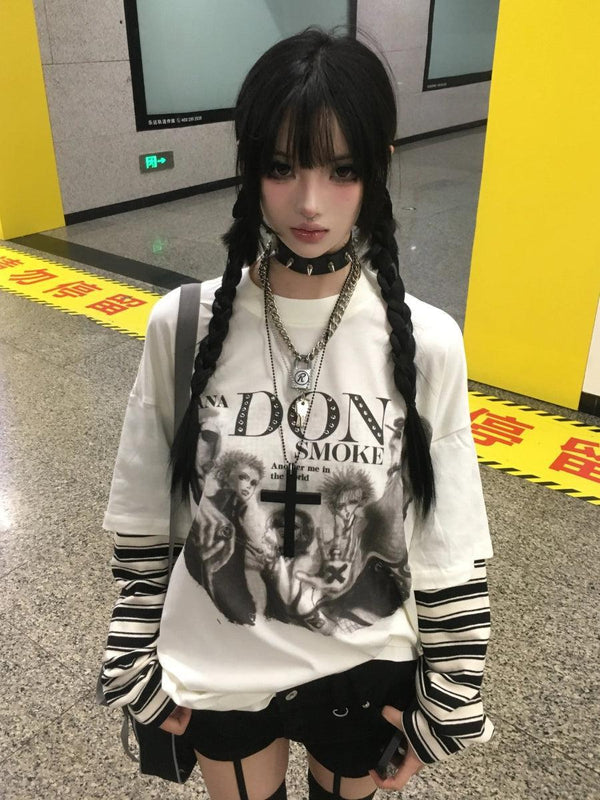 Grunge Don't Smoke Layered Top - Vedlit