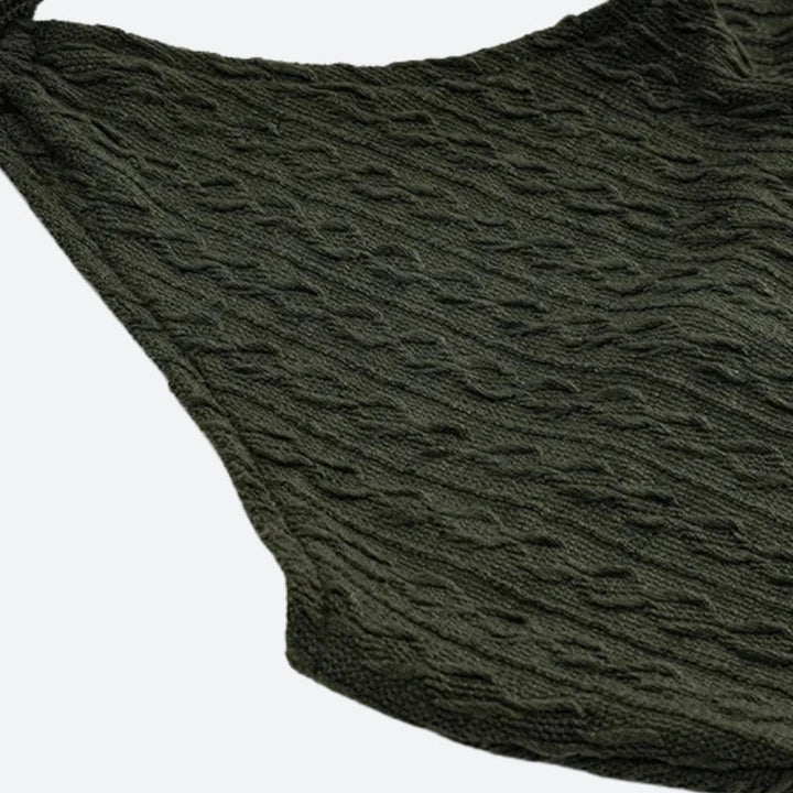 Halter Neck Knitted Mini Dress - Vedlit