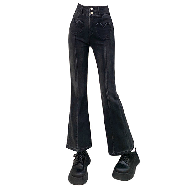 Heart Crush Flare Cropped Jeans - Vedlit