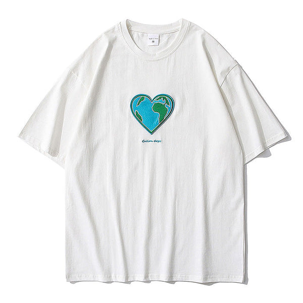 Heart Earth Embroidered Tee - Vedlit