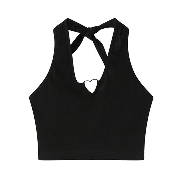 Heart Hollow Out Halter Top - Vedlit