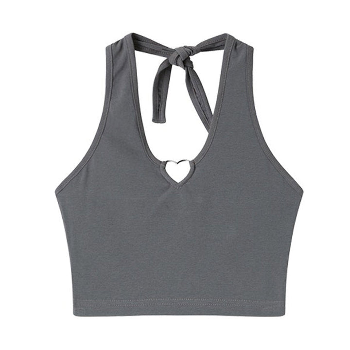 Heart Hollow Out Halter Top - Vedlit