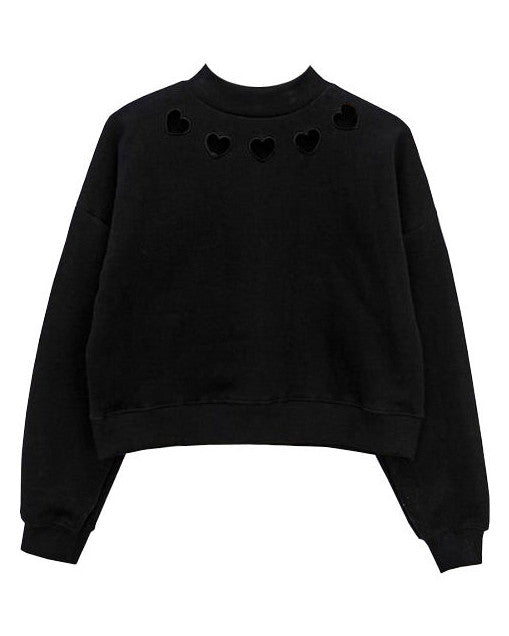 Heart Cut Out Sweatshirt - Vedlit