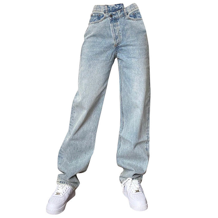 High Rise Straight Leg Jeans - Vedlit