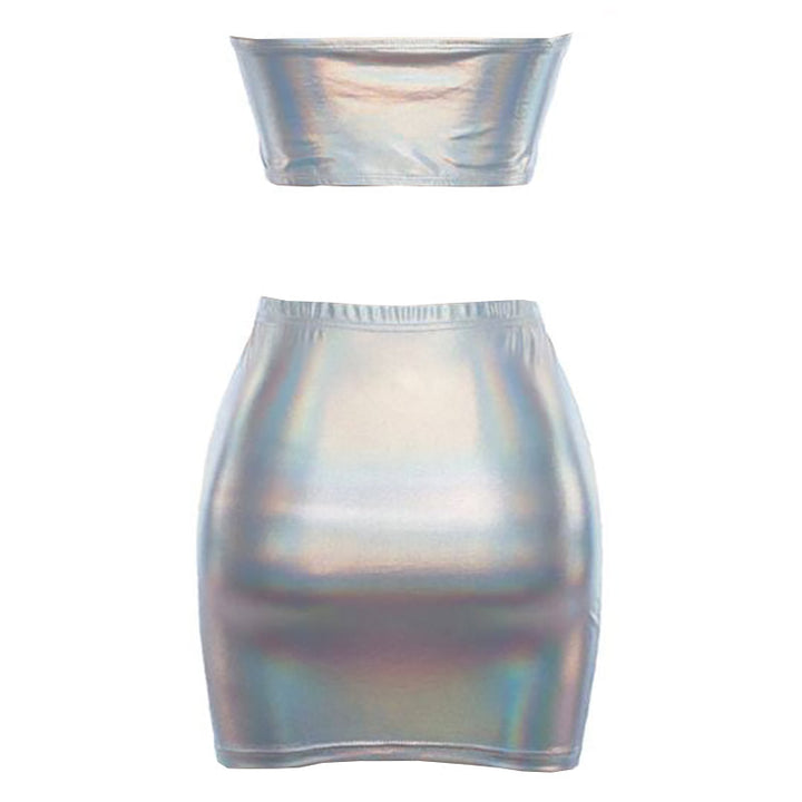Holographic Top & Skirt Set - Vedlit