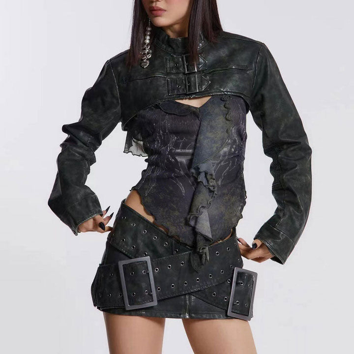 Huge Buckle Micro Skirt - Vedlit