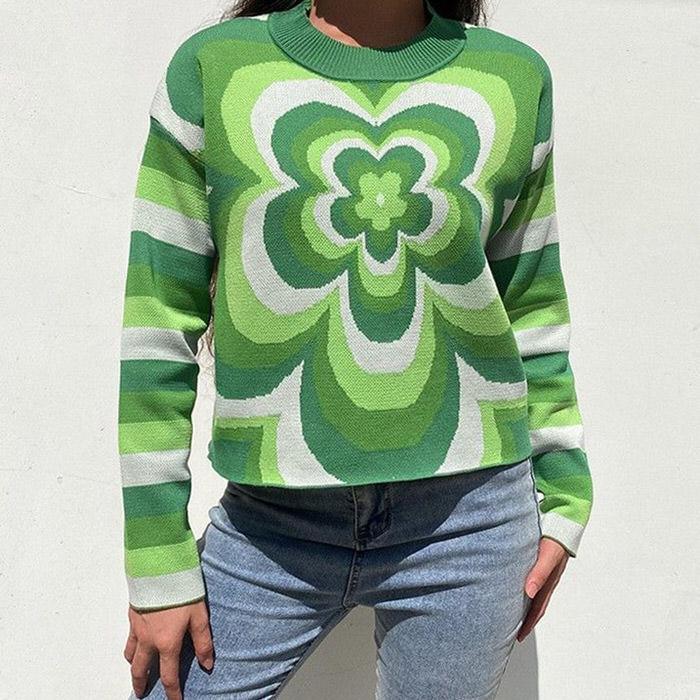 Indie Aesthetic Flower Sweater - Vedlit