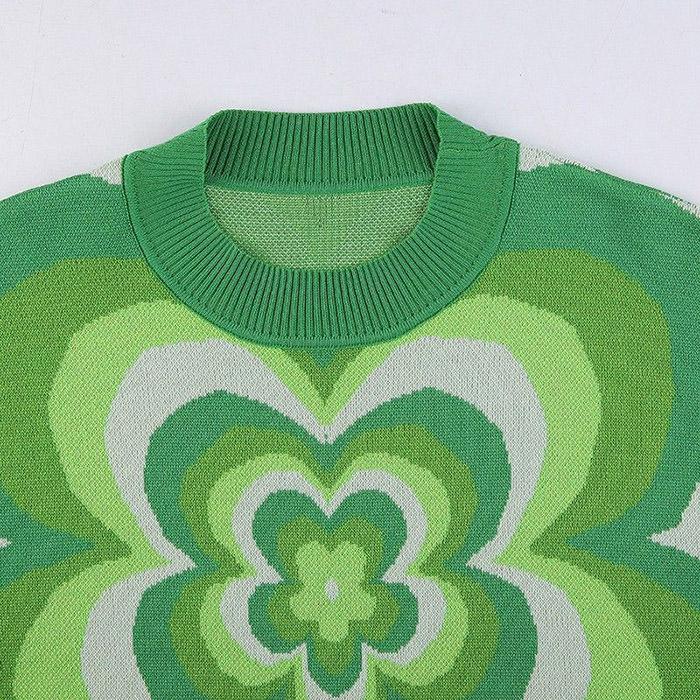 Indie Aesthetic Flower Sweater - Vedlit