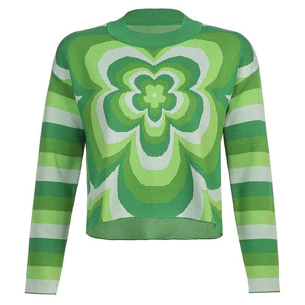 Indie Aesthetic Flower Sweater - Vedlit