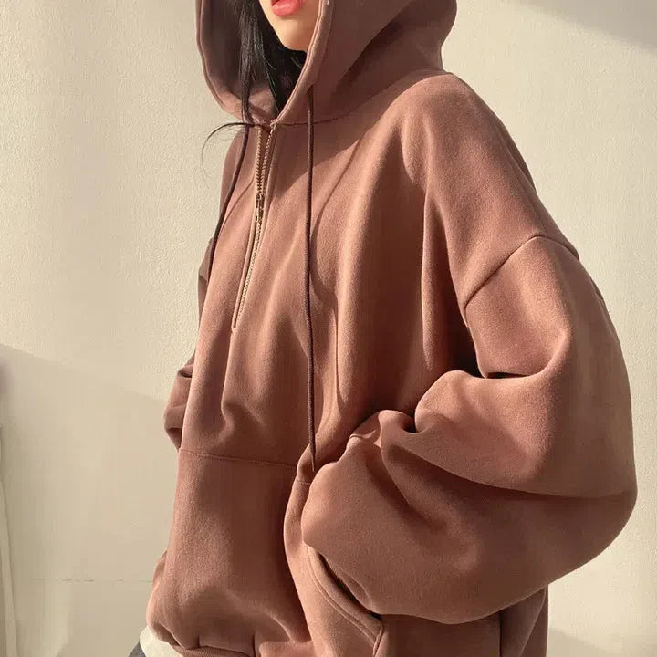 Indie Oversized Zip Up Hoodie - Vedlit