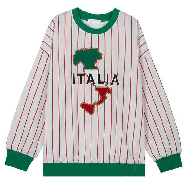 Italia Striped Vintage Sweatshirt - Vedlit