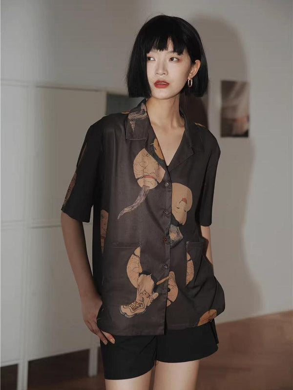 Japanese Art Short Sleeve Shirt - Vedlit