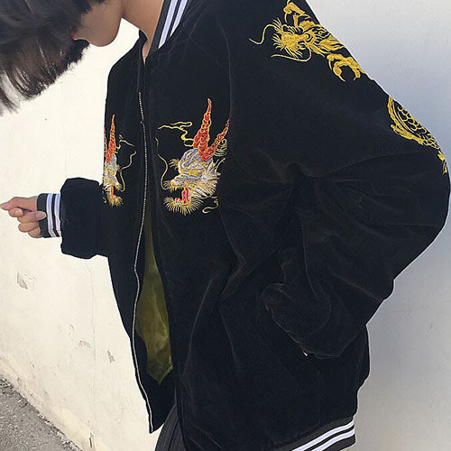 Japanese Dragon Bomber Jacket - Vedlit