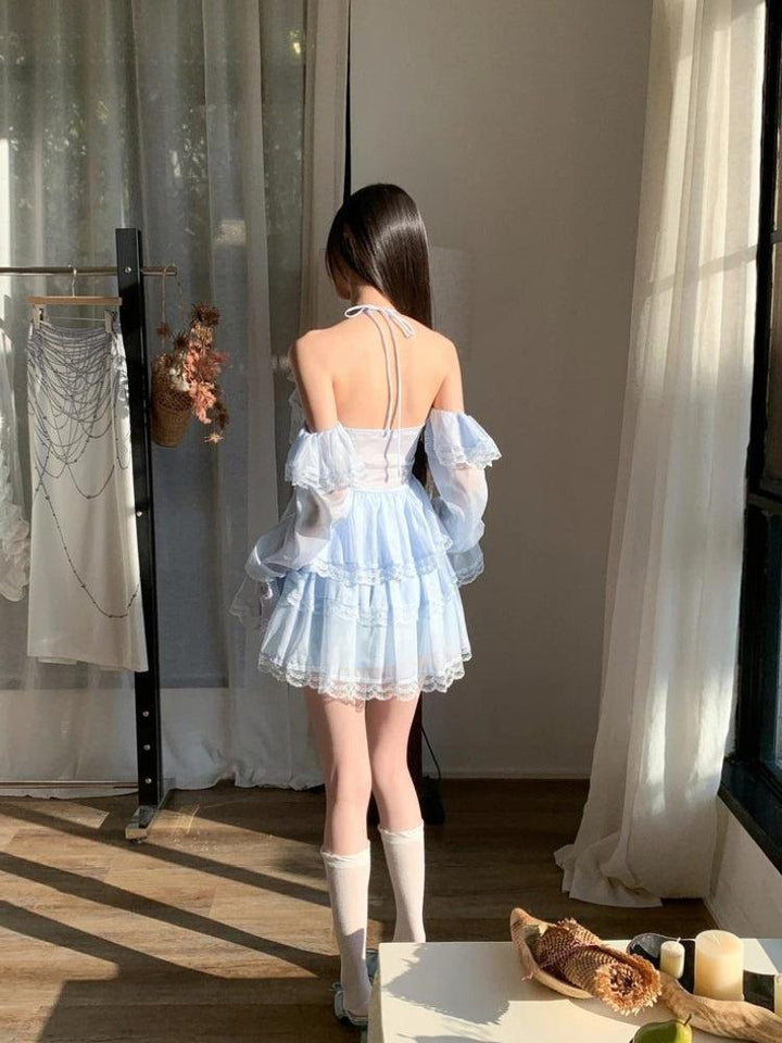 Layered Ruffled Mini Dress - Vedlit