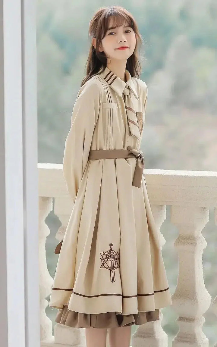 Light Academia Uniform Midi Dress - Vedlit