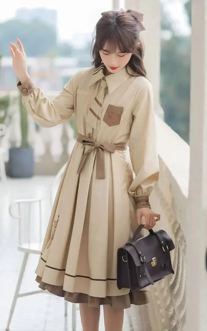 Light Academia Uniform Midi Dress - Vedlit
