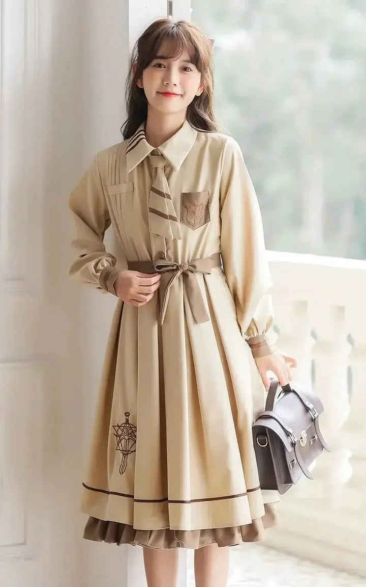 Light Academia Uniform Midi Dress - Vedlit