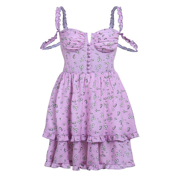 Lilac Daisy Mini Dress - Vedlit