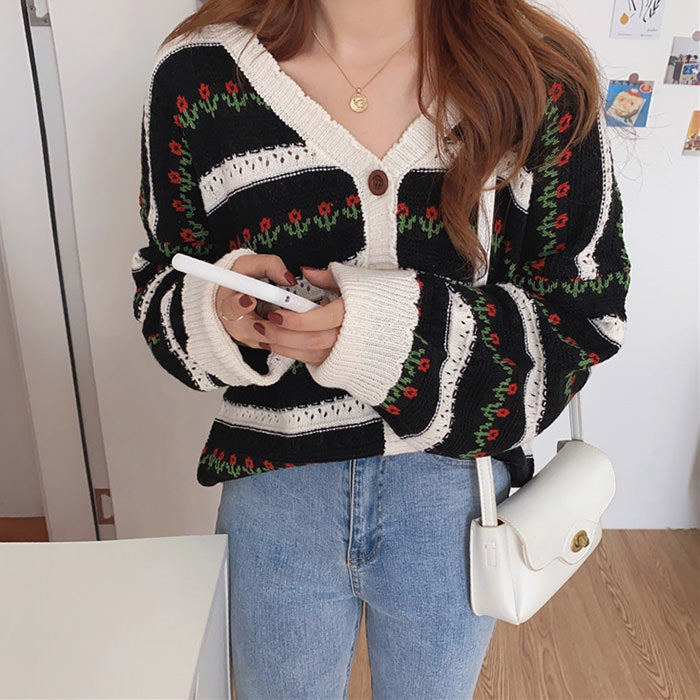 In The Garden Floral Cardigan - Vedlit