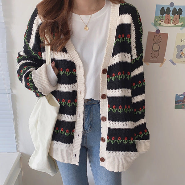 In The Garden Floral Cardigan - Vedlit