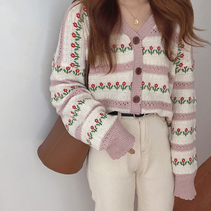 In The Garden Floral Cardigan - Vedlit