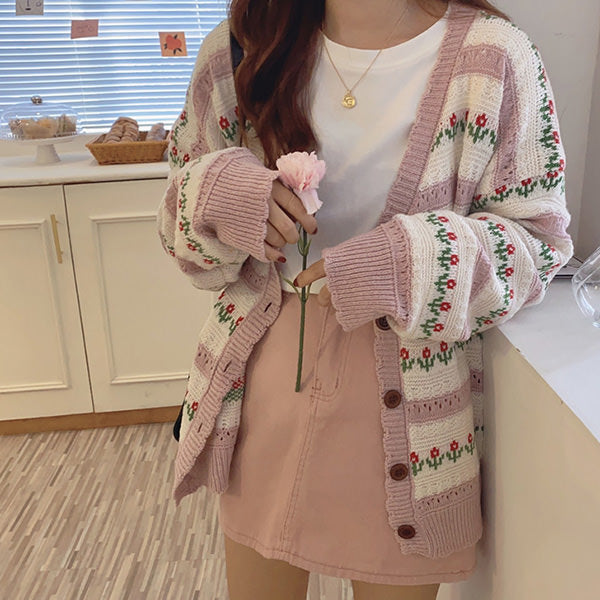 In The Garden Floral Cardigan - Vedlit
