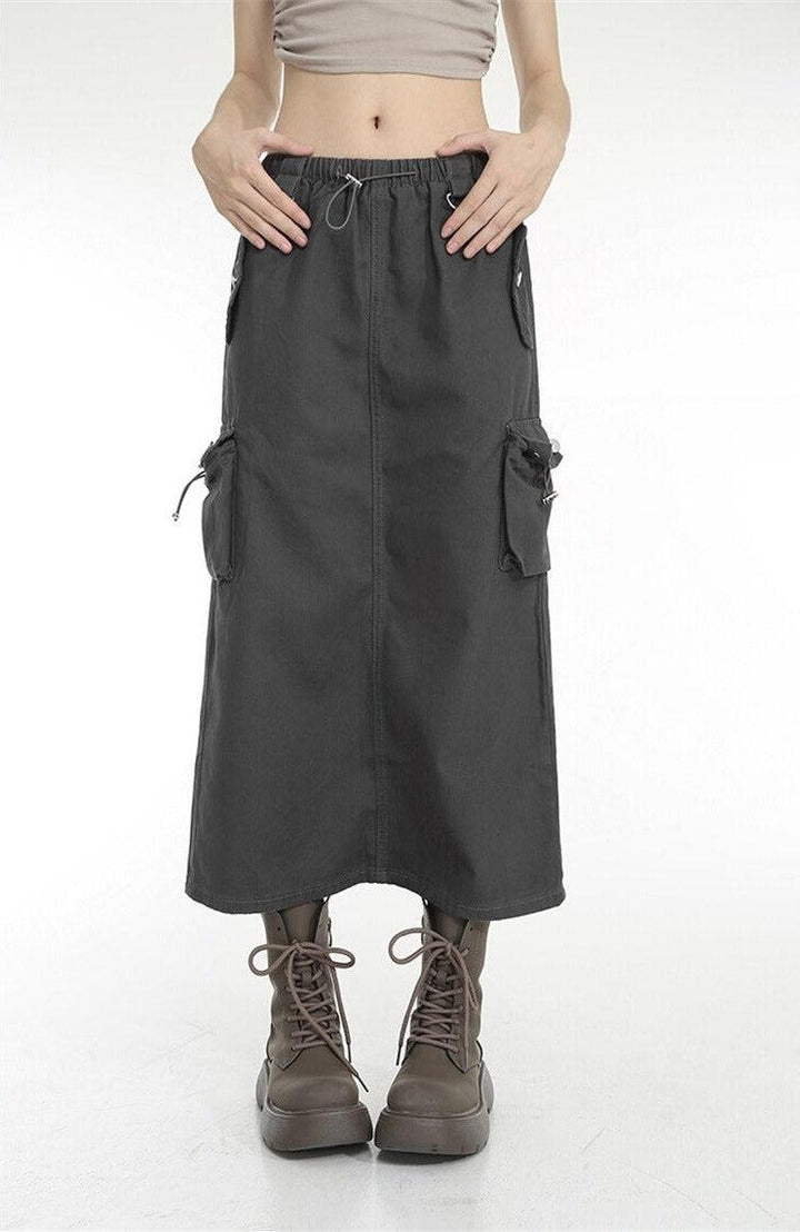 Low Rise Parachute Maxi Skirt - Vedlit