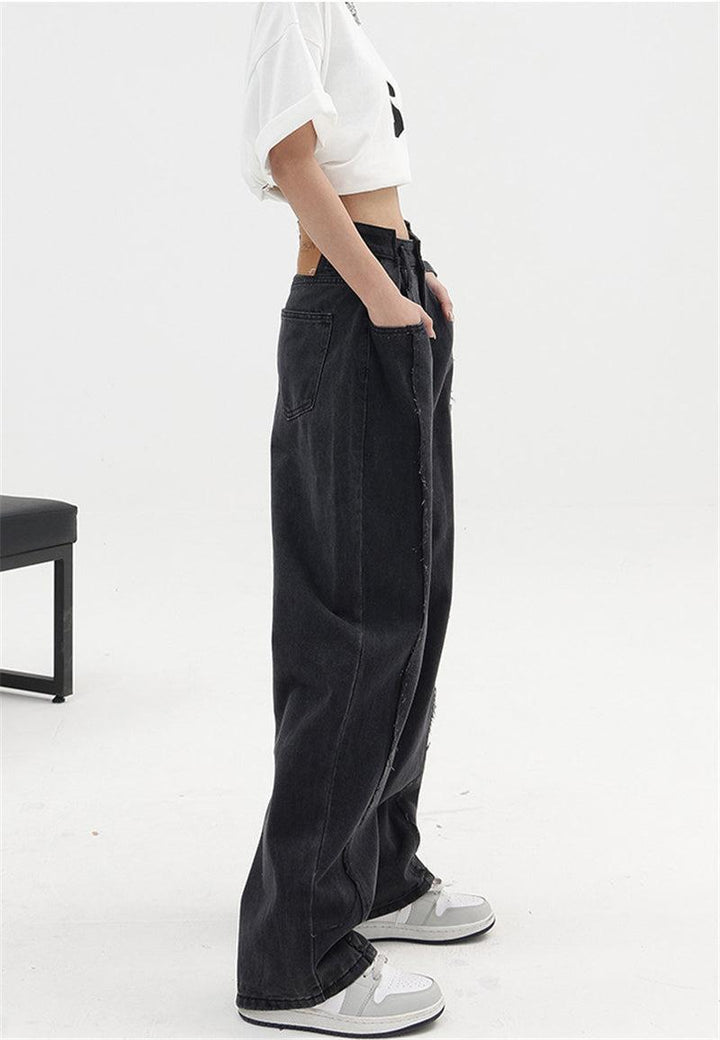 Low Rise Wide Leg Baggy Jeans - Vedlit