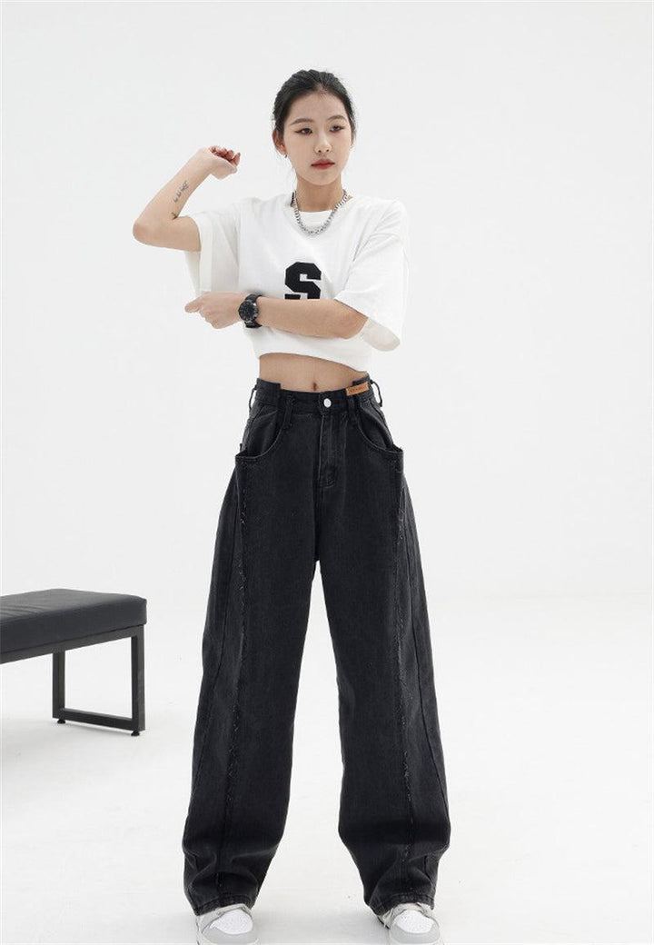 Low Rise Wide Leg Baggy Jeans - Vedlit