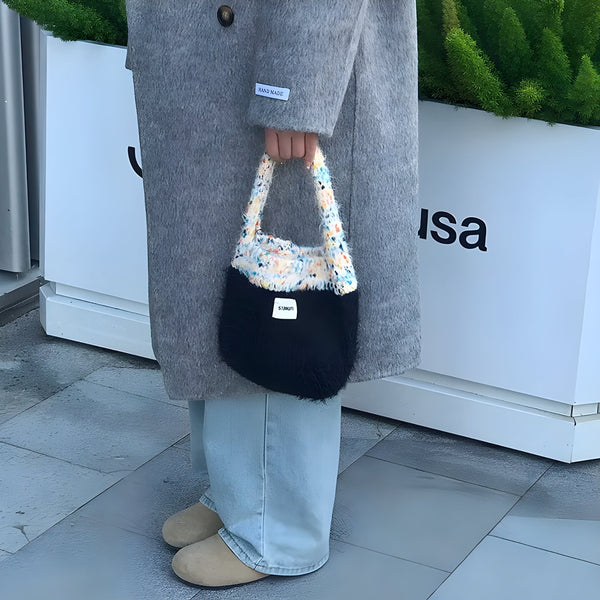 Multicolor Knitted Bucket Bag - Vedlit