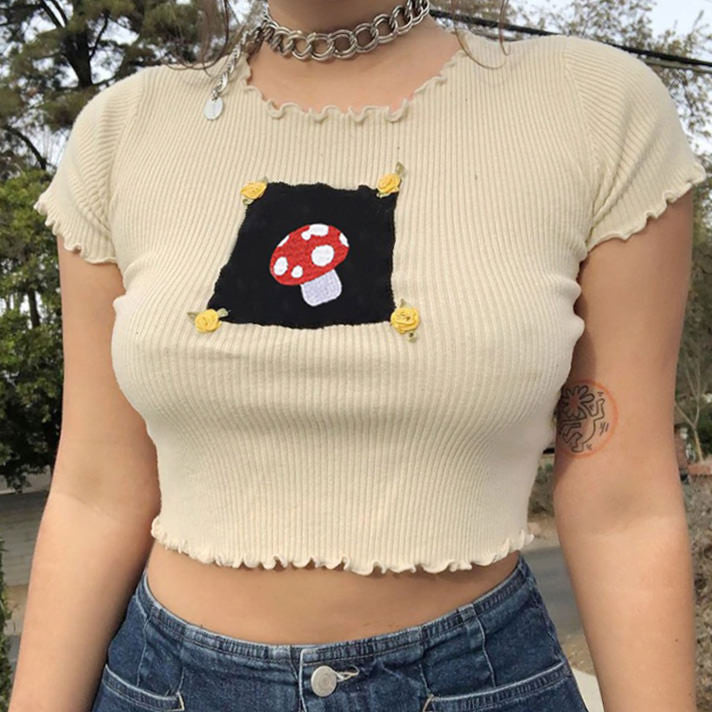 Mushroom Retro Aesthetic Tee - Vedlit