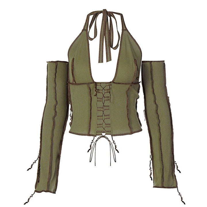 Nothing To Hide Lace Up Top - Vedlit