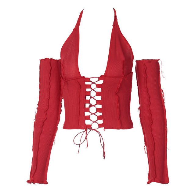 Nothing To Hide Lace Up Top - Vedlit