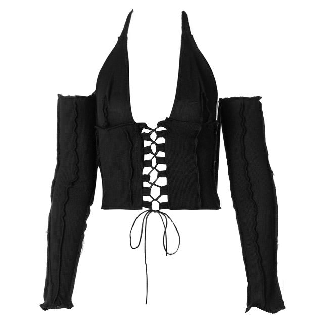 Nothing To Hide Lace Up Top - Vedlit