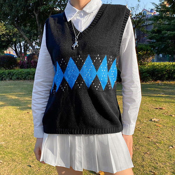 Argyle Sweater Vest - Vedlit