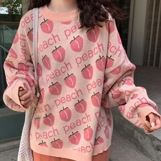 Peach Knit Sweater - Vedlit