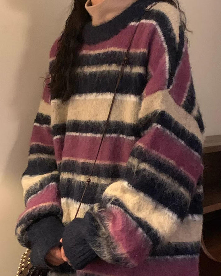 Blueberry & Cream Striped Sweater - Vedlit