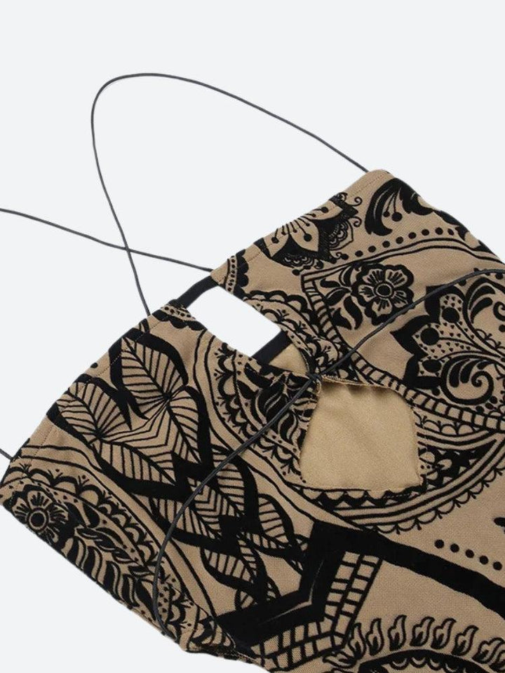 Paisley Cut Out Mini Dress - Vedlit
